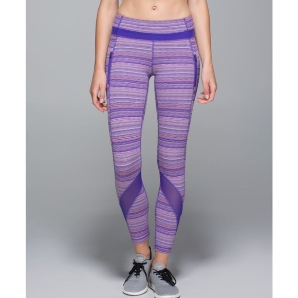 lululemon athletica Pants - Lululemon Inspire Tight II Mesh space Dye Twist Iris‎ Flower Leggings Size 6
